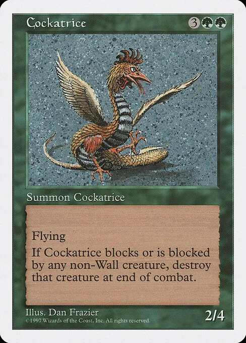 Cockatrice, carta Magic di tipo Creature — Cockatrice illustrata da Dan Frazier
