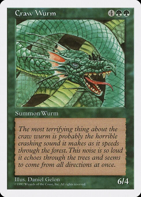 Craw Wurm, carta Magic di tipo Creature — Wurm illustrata da Daniel Gelon