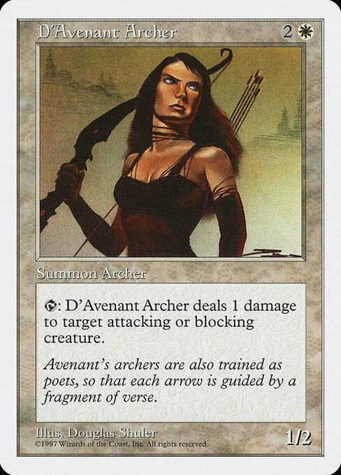 D'Avenant Archer, carta Magic di tipo Creature — Human Soldier Archer illustrata da Douglas Shuler