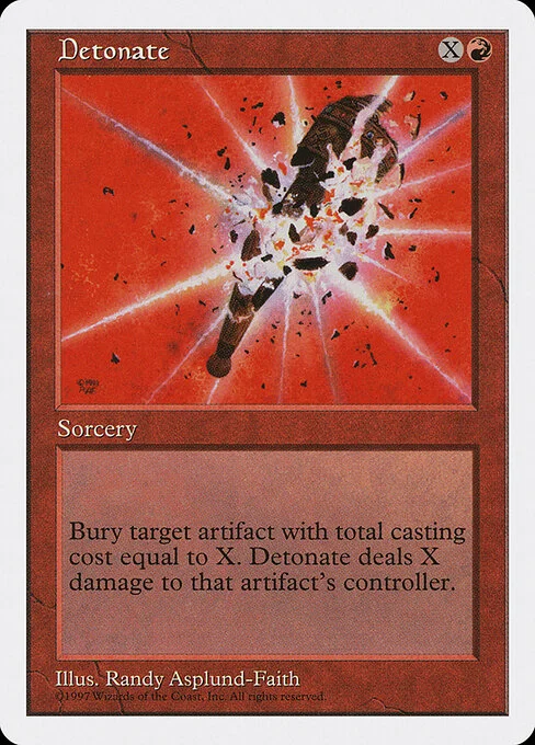 Detonate, carta Magic di tipo Sorcery illustrata da Randy Asplund-Faith
