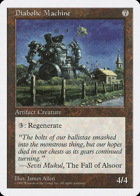 Diabolic Machine, carta Magic di tipo Artifact Creature — Construct illustrata da James Allen