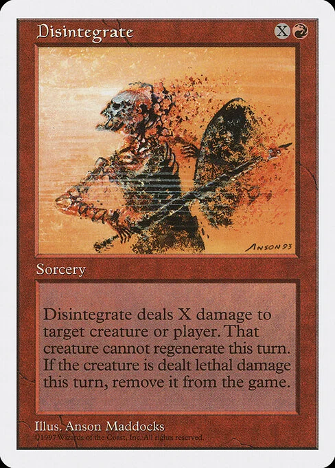Disintegrate, carta Magic di tipo Sorcery illustrata da Anson Maddocks