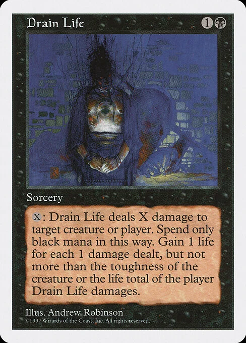 Drain Life, carta Magic di tipo Sorcery illustrata da Andrew Robinson