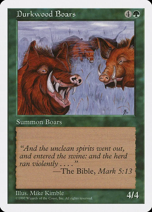 Durkwood Boars, carta Magic di tipo Creature — Boar illustrata da Mike Kimble
