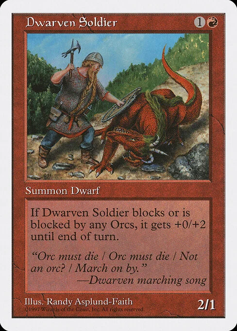 Dwarven Soldier, carta Magic di tipo Creature — Dwarf Soldier illustrata da Randy Asplund-Faith