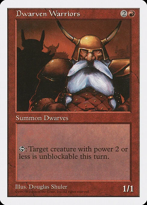Dwarven Warriors, carta Magic di tipo Creature — Dwarf Warrior illustrata da Douglas Shuler