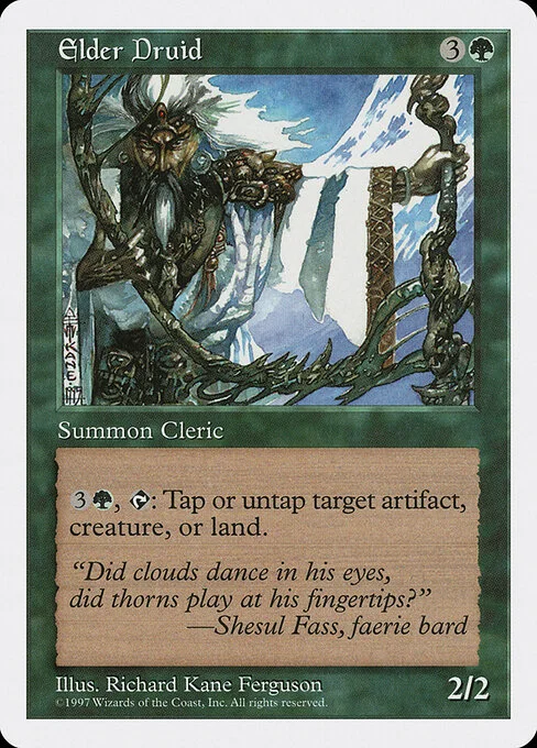 Elder Druid, carta Magic di tipo Creature — Elf Cleric Druid illustrata da Richard Kane Ferguson