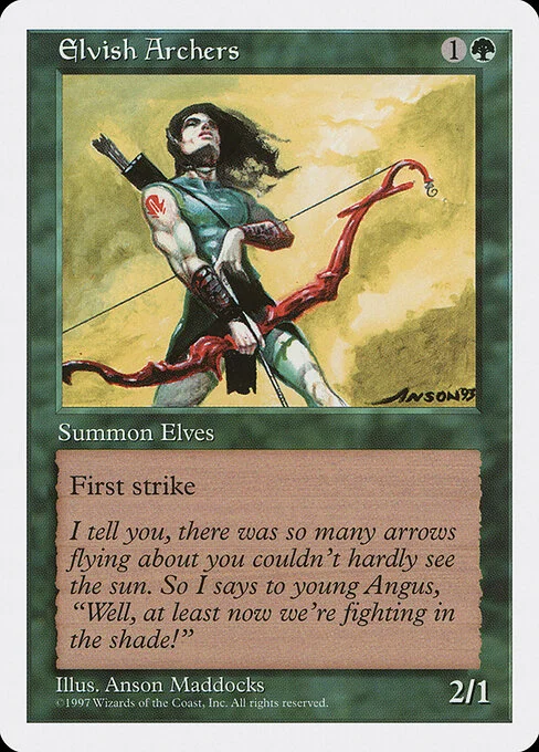 Elvish Archers, carta Magic di tipo Creature — Elf Archer illustrata da Anson Maddocks