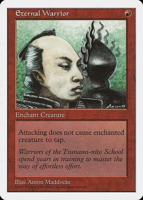 Eternal Warrior, carta Magic di tipo Enchantment — Aura illustrata da Anson Maddocks