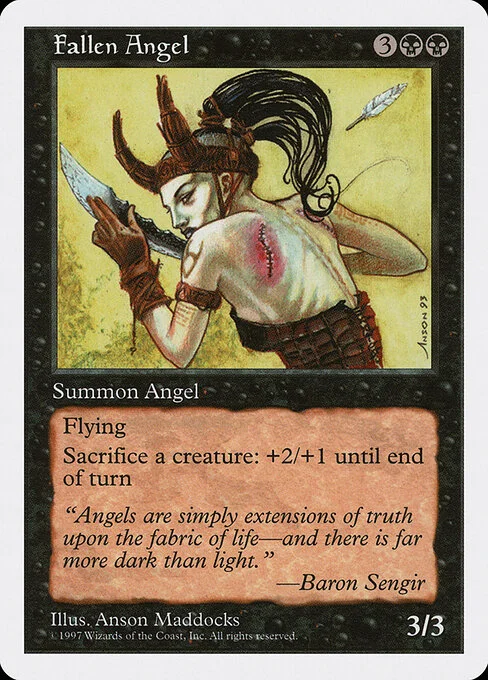 Fallen Angel, carta Magic di tipo Creature — Angel illustrata da Anson Maddocks