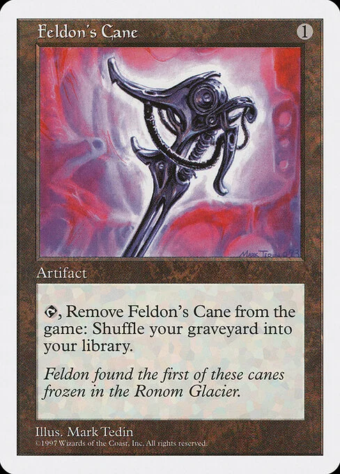 Feldon's Cane, carta Magic di tipo Artifact illustrata da Mark Tedin