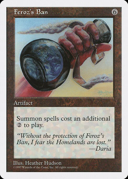 Feroz's Ban, carta Magic di tipo Artifact illustrata da Heather Hudson