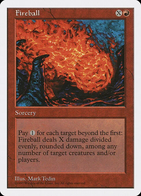 Fireball, carta Magic di tipo Sorcery illustrata da Mark Tedin