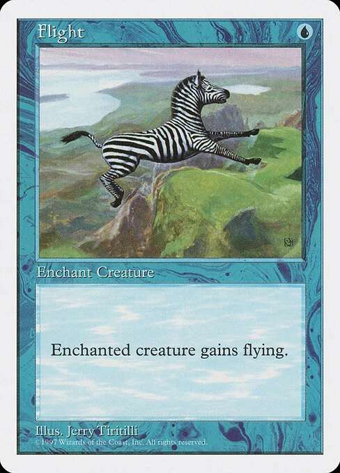 Flight, carta Magic di tipo Enchantment — Aura illustrata da Jerry Tiritilli