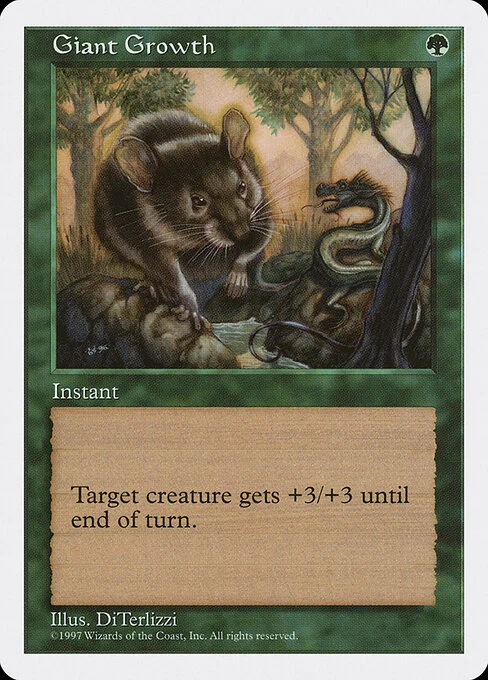 Giant Growth, carta Magic di tipo Instant illustrata da DiTerlizzi