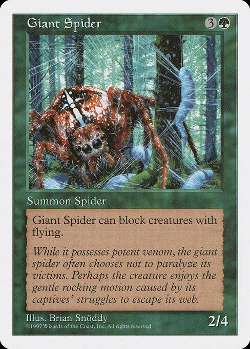 Giant Spider, carta Magic di tipo Creature — Spider illustrata da Brian Snõddy