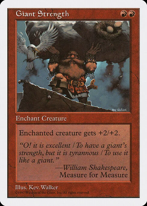 Giant Strength, carta Magic di tipo Enchantment — Aura illustrata da Kev Walker
