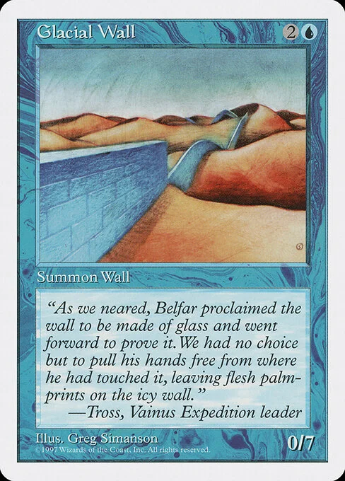 Glacial Wall, carta Magic di tipo Creature — Wall illustrata da Greg Simanson
