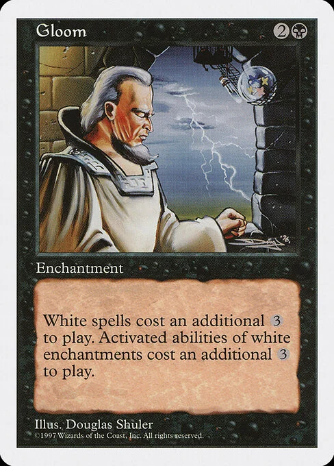 Gloom, carta Magic di tipo Enchantment illustrata da Douglas Shuler