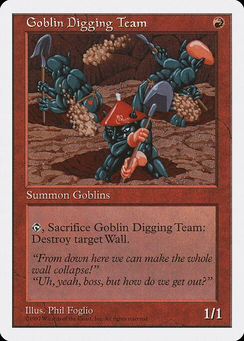 Goblin Digging Team, carta Magic di tipo Creature — Goblin illustrata da Phil Foglio