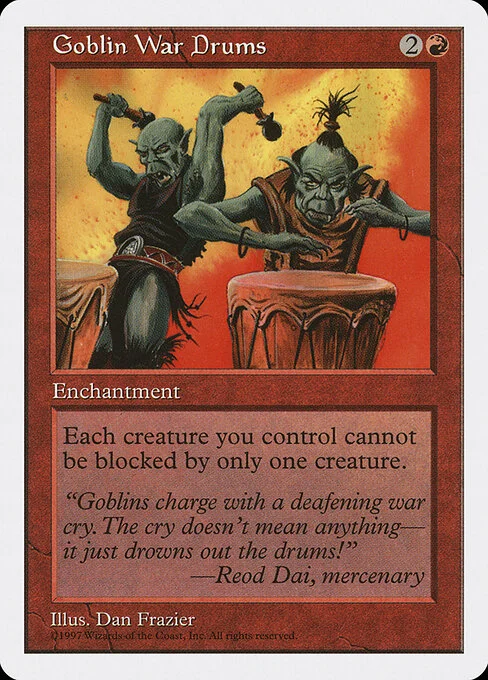 Goblin War Drums, carta Magic di tipo Enchantment illustrata da Dan Frazier