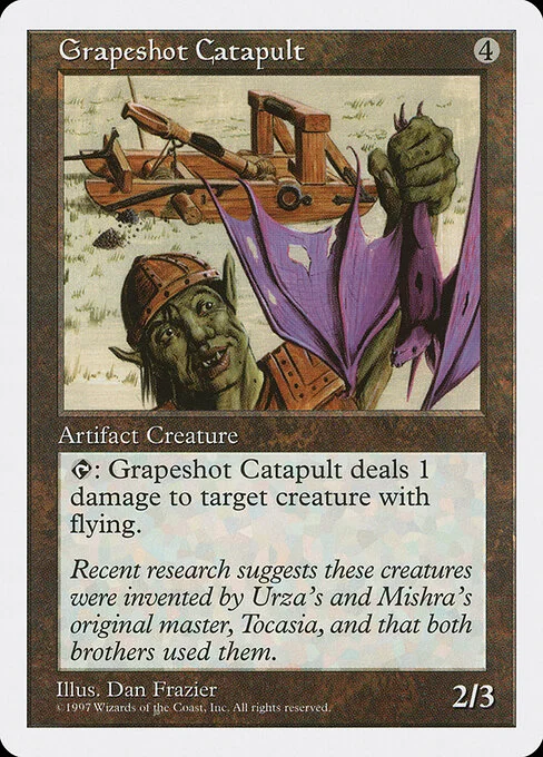 Grapeshot Catapult, carta Magic di tipo Artifact Creature — Construct illustrata da Dan Frazier