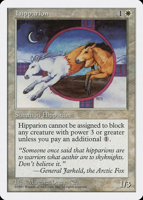 Hipparion, carta Magic di tipo Creature — Horse illustrata da Margaret Organ-Kean