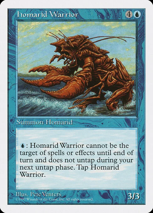 Homarid Warrior, carta Magic di tipo Creature — Homarid Warrior illustrata da Pete Venters