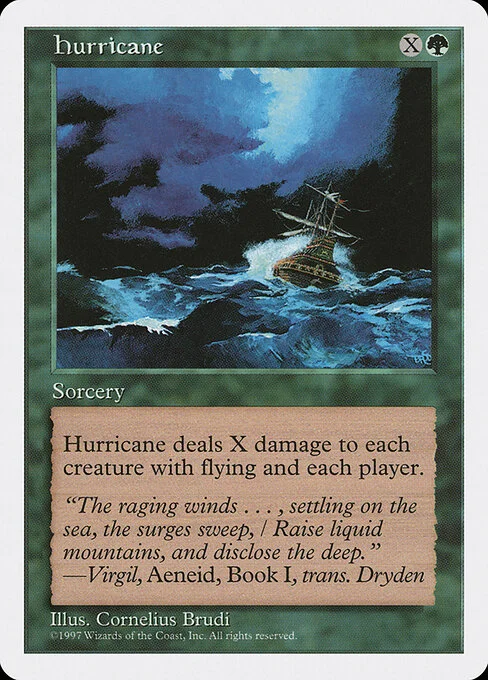 Hurricane, carta Magic di tipo Sorcery illustrata da Cornelius Brudi