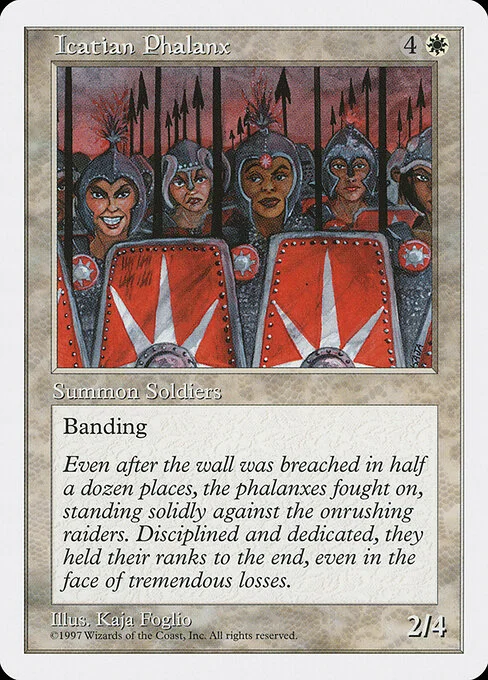 Icatian Phalanx, carta Magic di tipo Creature — Human Soldier illustrata da Kaja Foglio