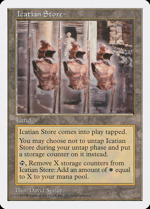 Icatian Store, carta Magic di tipo Land illustrata da David Seeley