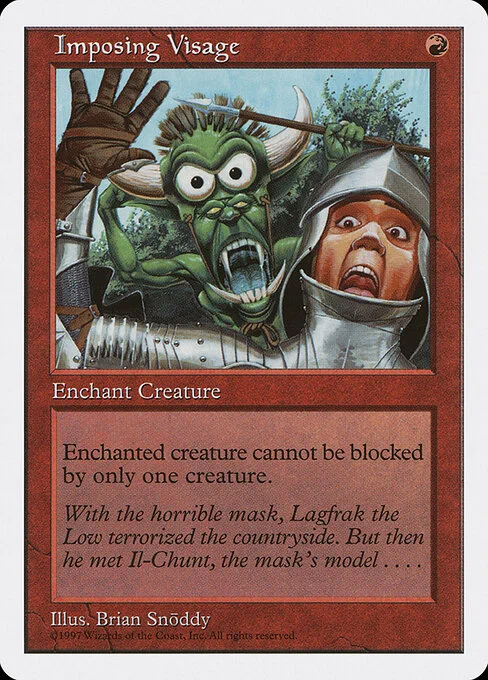 Imposing Visage, carta Magic di tipo Enchantment — Aura illustrata da Brian Snõddy