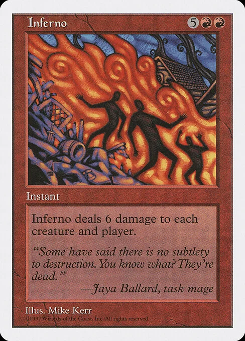 Inferno, carta Magic di tipo Instant illustrata da Mike Kerr