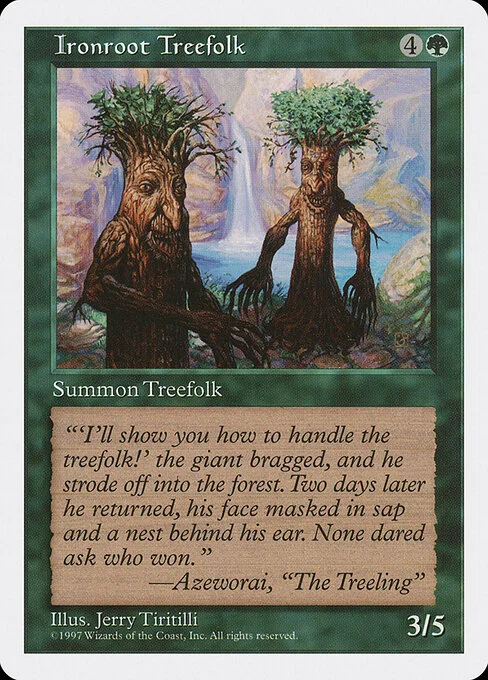Ironroot Treefolk, carta Magic di tipo Creature — Treefolk illustrata da Jerry Tiritilli