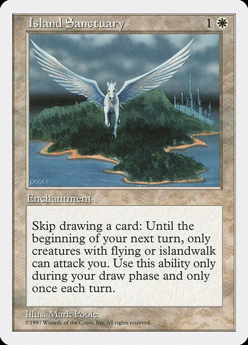 Island Sanctuary, carta Magic di tipo Enchantment illustrata da Mark Poole