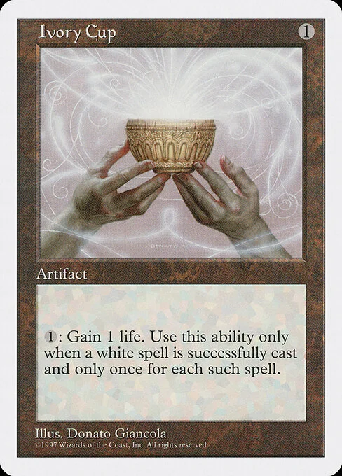 Ivory Cup, carta Magic di tipo Artifact illustrata da Donato Giancola