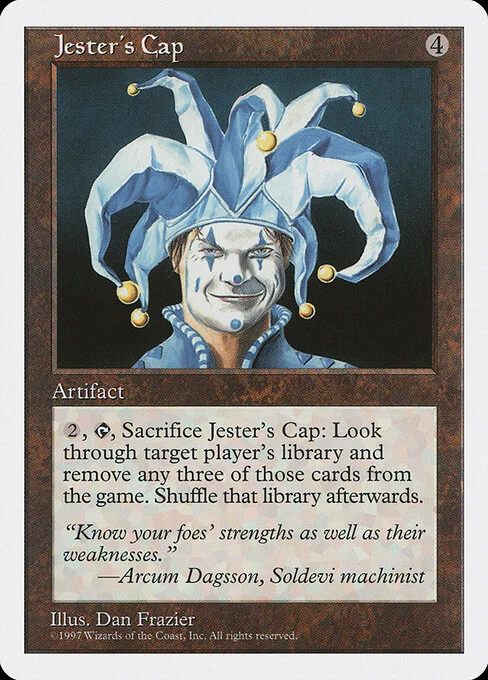 Jester's Cap, carta Magic di tipo Artifact illustrata da Dan Frazier