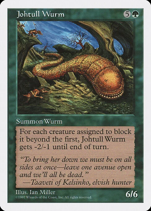 Johtull Wurm, carta Magic di tipo Creature — Wurm illustrata da Ian Miller