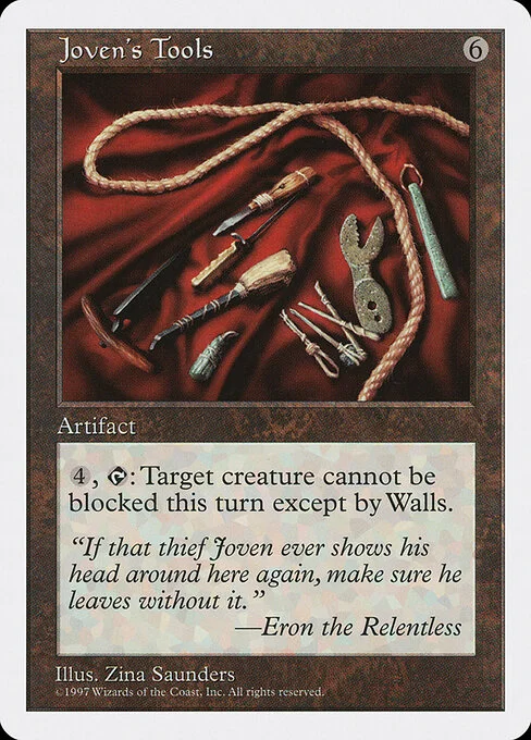 Joven's Tools, carta Magic di tipo Artifact illustrata da Zina Saunders