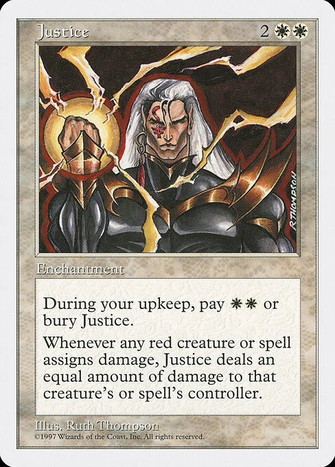 Justice, carta Magic di tipo Enchantment illustrata da Ruth Thompson