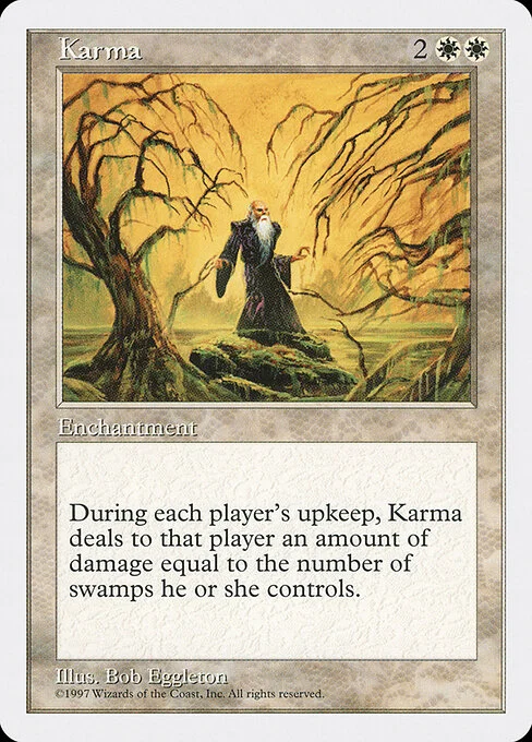 Karma, carta Magic di tipo Enchantment illustrata da Bob Eggleton