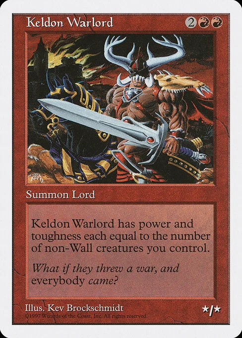 Keldon Warlord, carta Magic di tipo Creature — Human Barbarian illustrata da Kev Brockschmidt