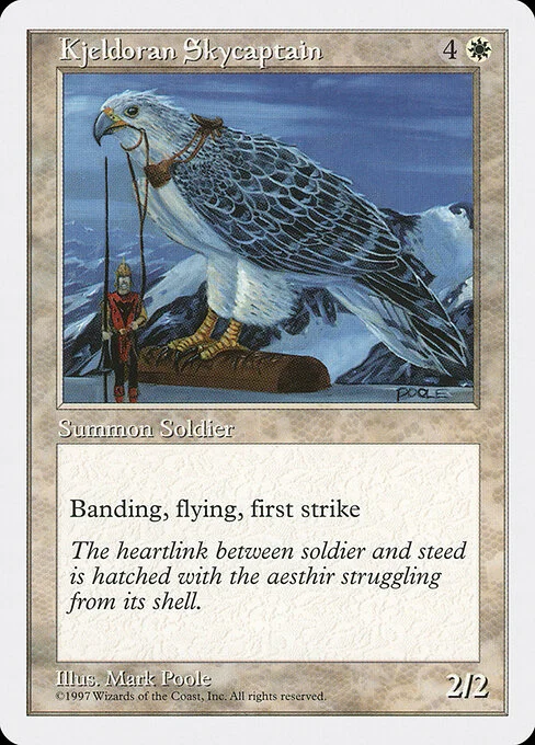 Kjeldoran Skycaptain, carta Magic di tipo Creature — Human Soldier illustrata da Mark Poole