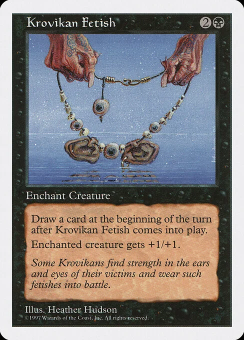 Krovikan Fetish, carta Magic di tipo Enchantment — Aura illustrata da Heather Hudson