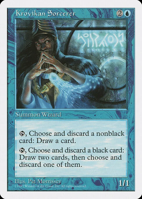 Krovikan Sorcerer, carta Magic di tipo Creature — Human Wizard Sorcerer illustrata da Pat Lewis