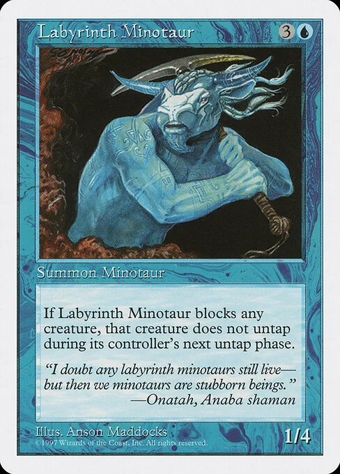 Labyrinth Minotaur, carta Magic di tipo Creature — Minotaur illustrata da Anson Maddocks