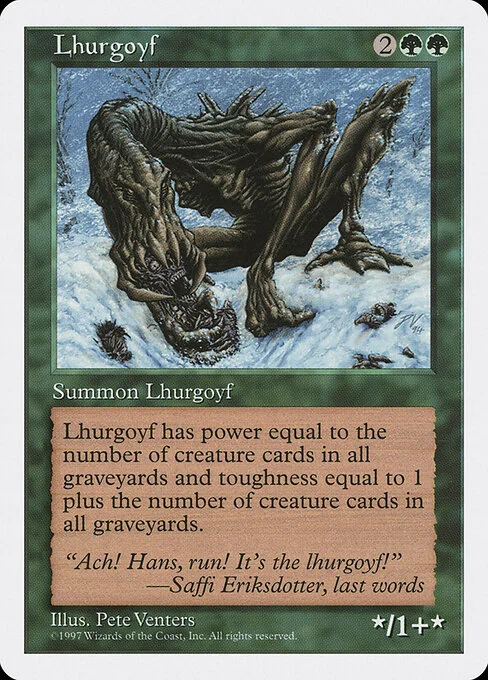Lhurgoyf, carta Magic di tipo Creature — Lhurgoyf illustrata da Pete Venters
