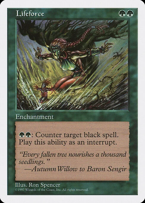 Lifeforce, carta Magic di tipo Enchantment illustrata da Ron Spencer