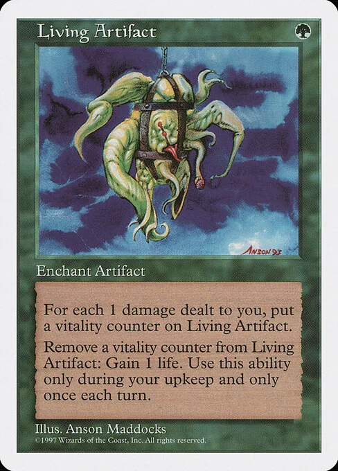 Living Artifact, carta Magic di tipo Enchantment — Aura illustrata da Anson Maddocks