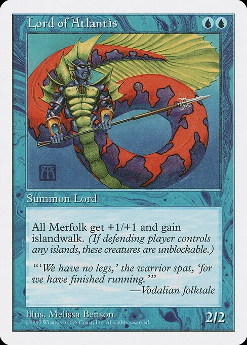 Lord of Atlantis, carta Magic di tipo Creature — Merfolk illustrata da Melissa A. Benson